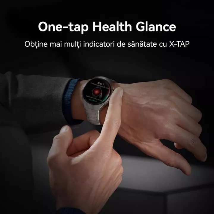 Smartwatch Huawei Watch 5 46mm Black Stainless Steel Case with Black Fluoroelastomer Strap — imaginea 5