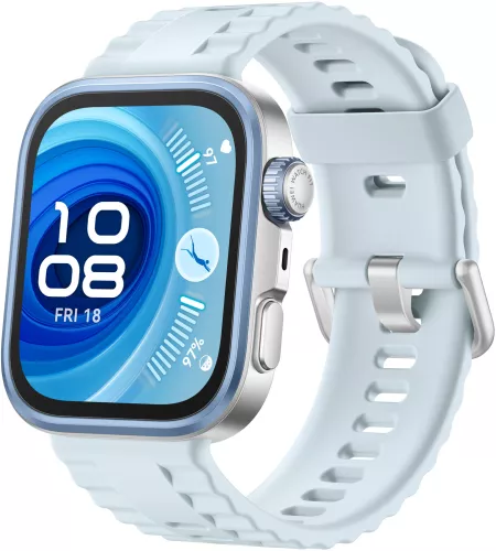 Smartwatch Huawei Watch Fit 4 Pro Silver Body with Blue Fluoroelastomer Strap — imaginea 3