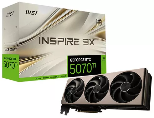 Placa video MSI GeForce RTX 5070 Ti INSPIRE 3X OC 16GB GDDR7 256