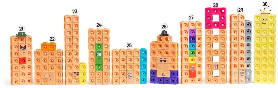 MathLink® Cubes Numberblocks in romana Set de activitati de la 21 - 30 MathLink® Cubes Numberblocks in romana Set de activitati de la 21 - 30
