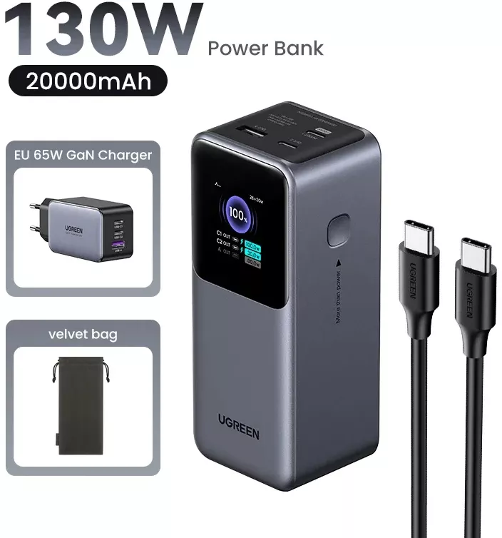 Power Bank 26800mAh, 22,5W Powerbank, externe mobiele