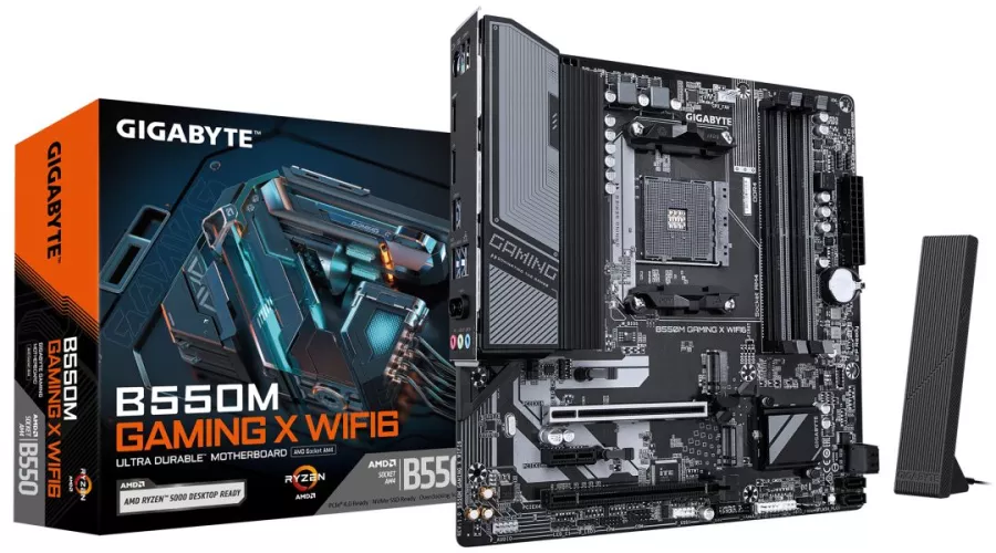 Placa de baza AM4 Gigabyte B550 MicroATX DDR4 WiFi6 BT5.3 B550M