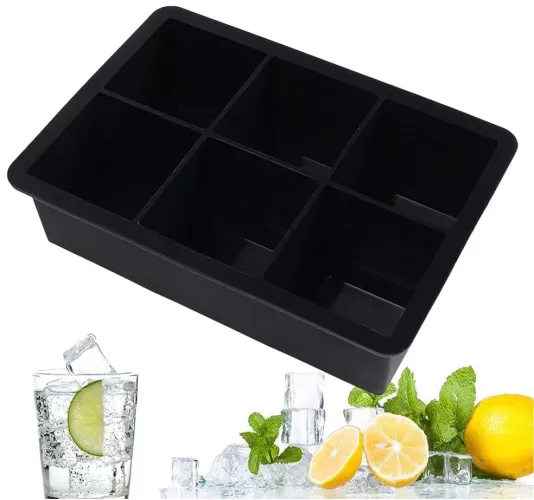 Forma pentru Gheata Cyrax 6 Forme Patrate cu Capac din Silicon 17 x 12 ...