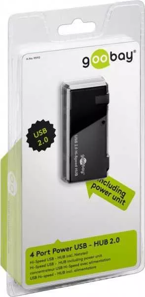 Hub Mini USB Cu 4 Porturi 4 X USB 2.0 Negru Goobay g5hb_225803199 - cel.ro