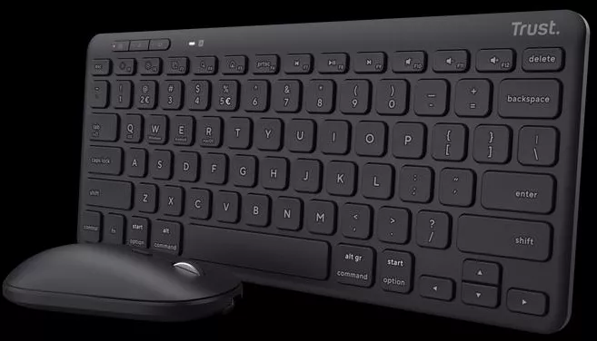 Kit tastatura și mouse wireless Trust Lyra USB/Bluetooth 1600 dpi Negru — imaginea 5