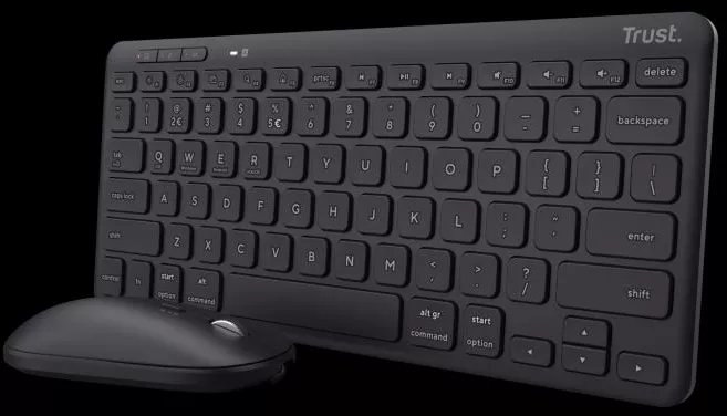 Kit tastatura și mouse wireless Trust Lyra USB/Bluetooth 1600 dpi Negru — imaginea 6