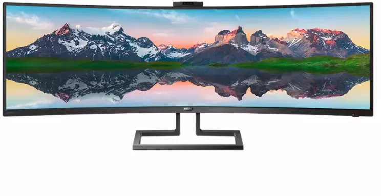 Monitor Philips LCD Va Curbat Superwide 32 9 P Line 5120 X 1440 Qhd Diagonala De 48 8&rdquo /124 Cm Wled Multiview Srgb Negru