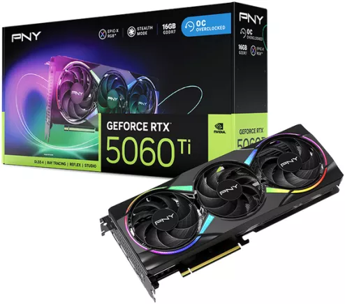 Placa video PNY NVIDIA GeForce RTX 5060 Ti EPIC-X RGB Triple Placa video PNY NVIDIA GeForce RTX 5060 Ti EPIC-X RGB Triple