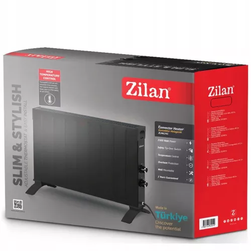 Convector electric Zilan ZLN6241 Negru putere 2500W Termostat reglabil