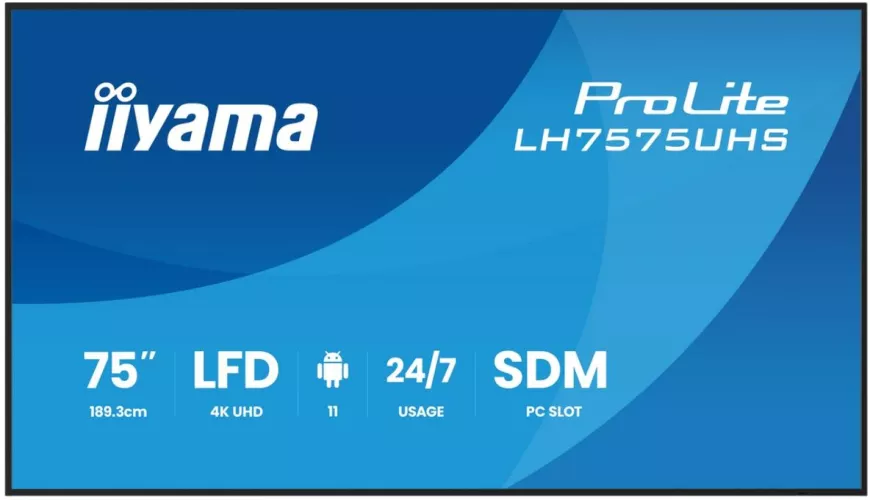 Iiyama 75" IPS UHD (3840x2160) HDMI DisplayPort Boxe negru - imagine 1