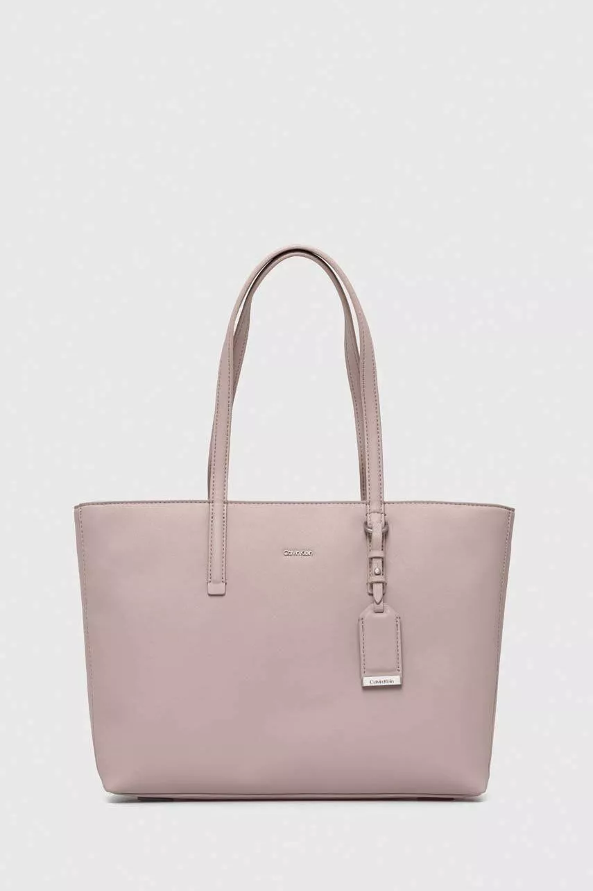 Geanta Dama Calvin Klein Must Shopper K60K610736 Bej 32 x x 10 cm