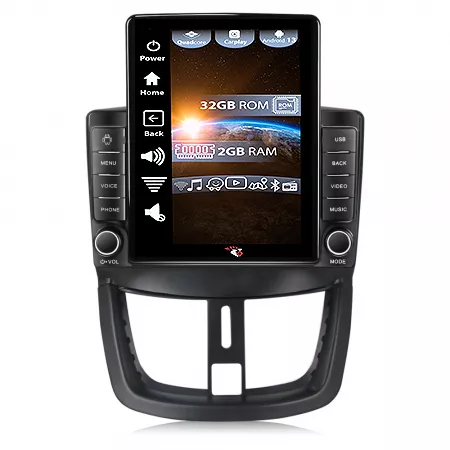 Autoradio Android Per Peugeot 207 (2006-2015) – Hodozzy 7 Pollici Touch, 2GB+64GB, Wireless Carplay, Android Auto, GPS, WIFI, Bluetooth, DSP E FM