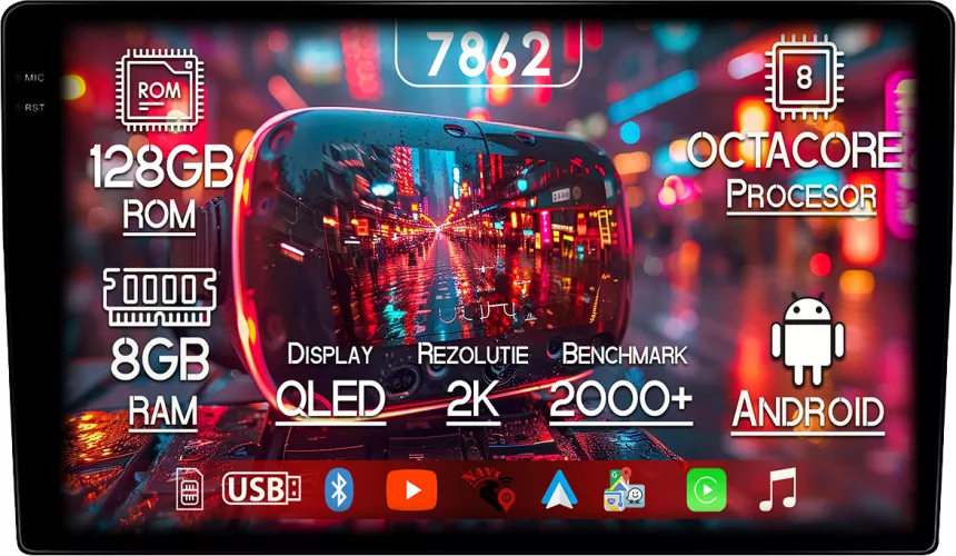 Navigatie GPS universala 8GB RAM 128GB ROM Octacore Platforma 7862 ...