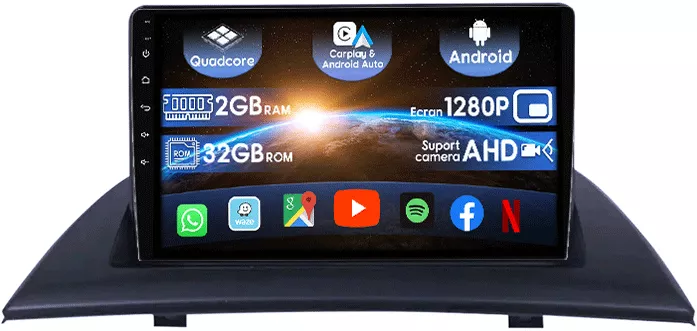 NHOPEEW Autoradio Android Per BMW X3 E83 (2004-2012) – 9" Touch, CarPlay, WiFi, GPS, Telecamera E Canbus