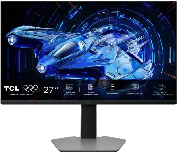 TCL 27" 180Hz QD-MiniLED 1ms QHD (2560x1440) HDMI DisplayPort Pivot (Negru Gri)