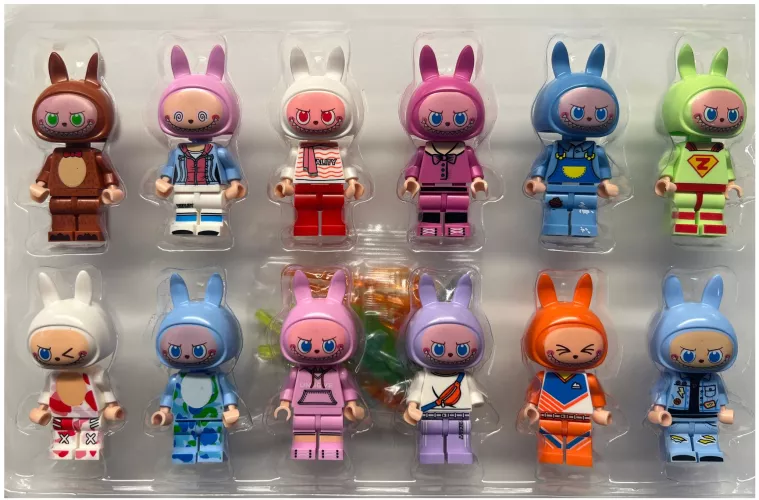 Set 12 figurine Labubu cu accesorii Multicolor 6 cm