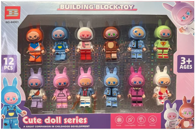 Set 12 figurine Labubu cu accesorii Multicolor 6 cm