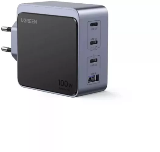 Incarcator rețea Ugreen Nexode Air 100W GaN Fast Charging 3x USB-C 1x USB-A NegruGri — imaginea 2