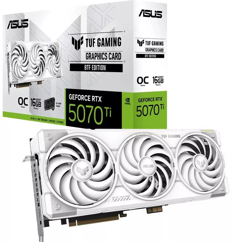 Asus RTX 5070 Ti 16GB GDDR7 256 bit TUF Gaming BTF White OC