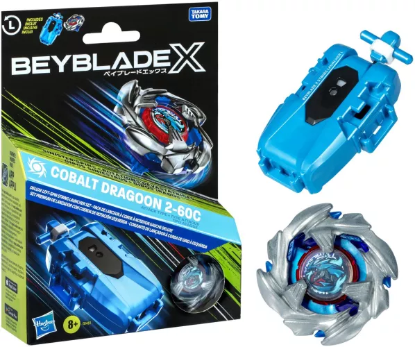 Beyblade x let it rip set lansator si roata cobalt dragoon 2-60c