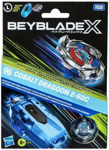 Beyblade x let it rip set lansator si roata cobalt dragoon 2-60c