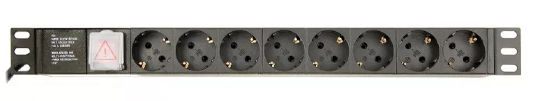 PDU GEMBIRD 1U pt. rack 19 inch 8 prize Schuko intrare IEC max 10 A on ...