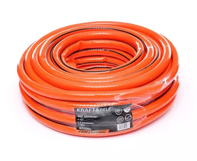 Furtun de apa de gradina Kraft&Dele KD2060 3 straturi 1/2 inch Negru si
