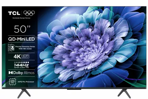 Televizor Smart 127 cm 50" 4K TCL QD-Mini 50C61K Seria C61K UltraHD Black