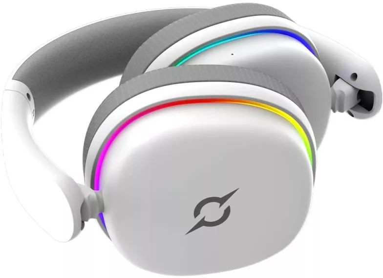 Căști Gaming Aqirys Luna Wired Wireless 2.4 GHz Bluetooth iluminare RGB (Alb) — imaginea 5