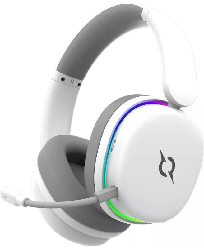 Căști Gaming Aqirys Luna Wired Wireless 2.4 GHz Bluetooth iluminare RGB (Alb) — imaginea 3