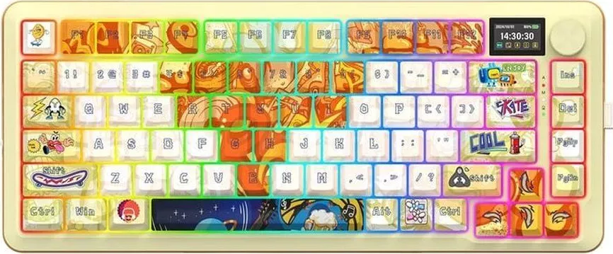 Tastatura gaming mecanica Bluetooth cu și fără fir Redragon Flekact Pro Art Anime iluminare RGB (Multicolor) — imaginea 3