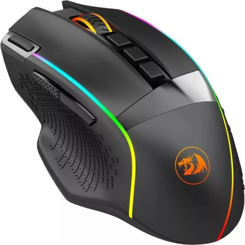 Mouse Gaming Redragon Enlightment Pro iluminare RGB Wired Wireless 2.4Ghz Bluetooth (Negru) — imaginea 4