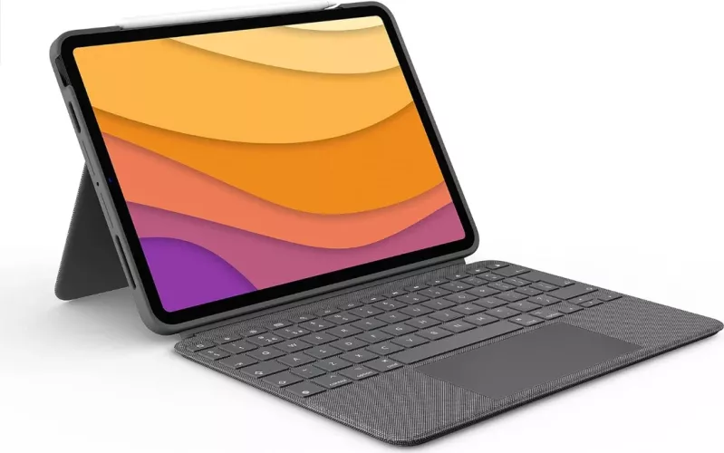 Husa cu tastatura Logitech Combo Touch iPad Air 4-1 5-1 gen - 2020 2022 german QWERTZ gri - SECOND