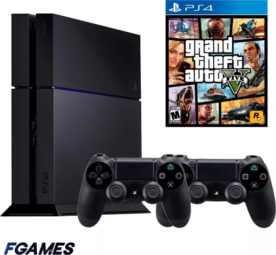 Consola Sony Playstation 4 Ps4 500gb + Doua Controllere + Gta 5