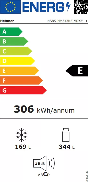 Side by side Heinner HSBS-HM513NFIMDXE++ 513 l No Frost Dozator de