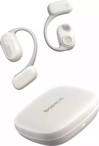 Căști True Wireless Baseus Bowie MF1 Open-Ear, Autonomie 60 de ore, IPX4, Bluetooth 5.4, Alb — imaginea 3