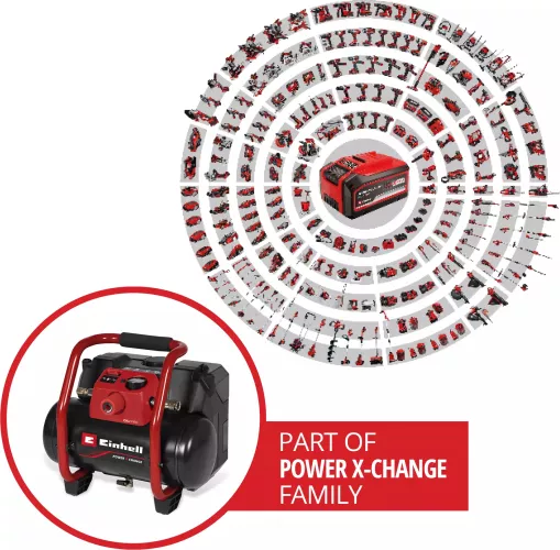 Compresor aer pe acumulator Einhell Expert TE-AC 36/150 Li OF-Solo Power X-Change, 36 V max. 8 bar rezervor de 6 l capacitate de aspirare de — imaginea 4