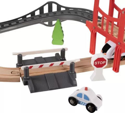 Set complet Tren de jucarie pentru copii 37 piese Sina 3.2 metri