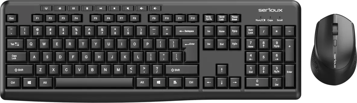 Kit tastatura și mouse optic wireless Serioux SRXK-SKIT706W negru — imaginea 3