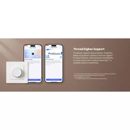 Dimmer inteligent AQARA Light Switch H2 EU Gri KD-R01D Zigbee si Thread