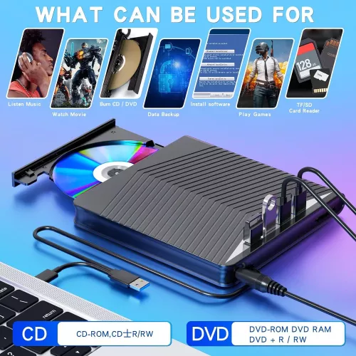 Unitate DVD CD RW externa 366 Axeloni ® Port Usb-C Hub USB 3.0