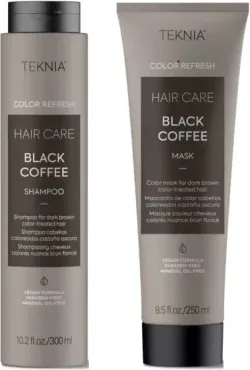 Set nuantator sampon+masca pentru par saten inchis Lakme Teknia
