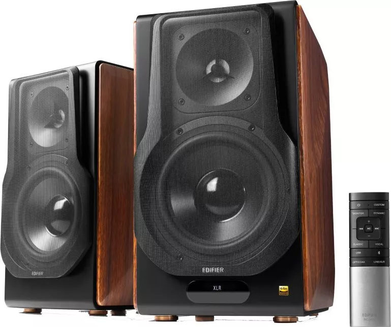 Boxe Edifier 2.0 RMS: 256W bluetooth telecomanda wireless volum bass USB maro — imaginea 2