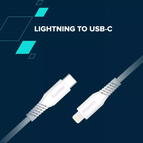Cablu Canyon CLN30SC 30W USB-C Compatibil cu Apple 2m Alb — imaginea 5