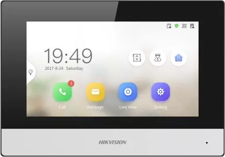 Statie Interioară Videointerfon Hikvision DS-KH6320Y-WTE2 cu 2 Fire Ecran IPS 7Inch Touchscreen Wi-Fi — imaginea 3