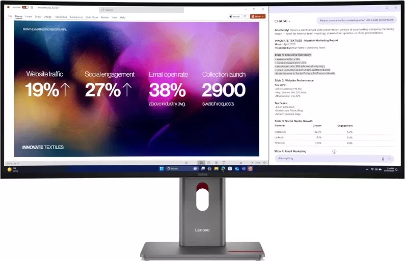 curbat Lenovo 39.7" 120Hz IPS 4ms ThinkVision P40WD-40 WUHD Thunderbolt HDR - imagine 1