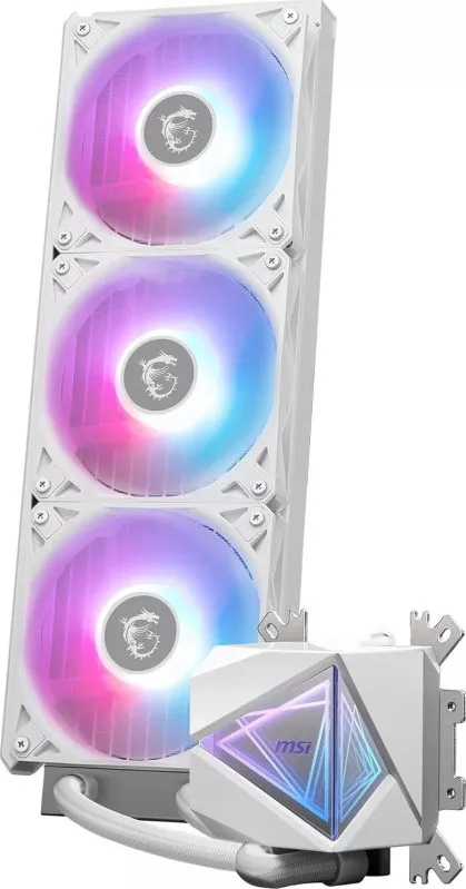 Cooler procesor lichid 360 AIO MSI RGB MAG CoreLiquid I360 White