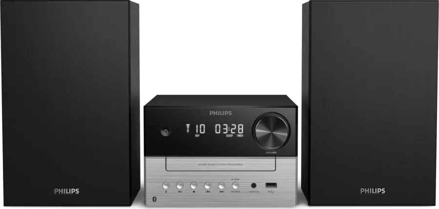 Microsistem audio Philips TAM3205M2/12 20W Bluetooth Radio FM CD USB Auracast Negru/Gri
