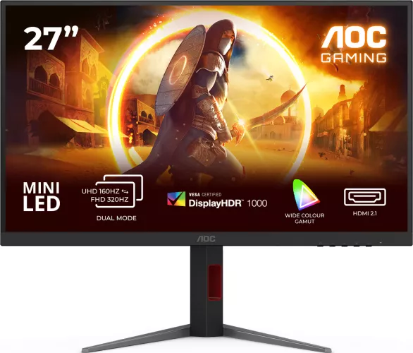 AOC 27" 160Hz IPS 1ms UHD (3840x2160) WLED GtG Adaptive Sync NVIDIA G-SYNC Compatible VESA Certified