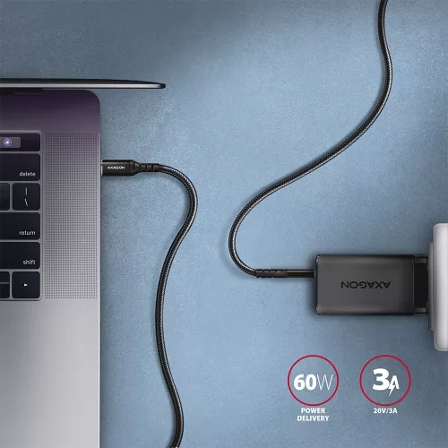 Cablu Axagon HQ USB -C / USB-C 3A 300cm negru — imaginea 6